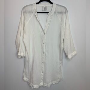 Sanctuary cotton beach fringe hem blouse size small